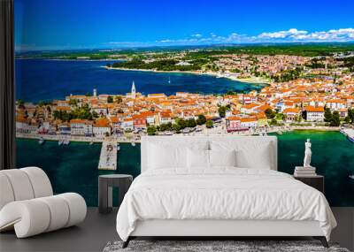 Aerial view of the old town of Porec in Croatia Wall mural