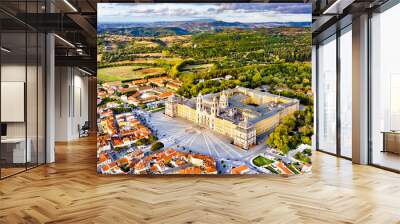 Aerial view of the Palace of Mafra. UNESCO world heritage in Portugal Wall mural