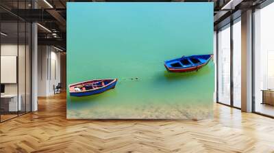 Fishing boat on the bank of a river in Azemmour, Morocco Wall mural