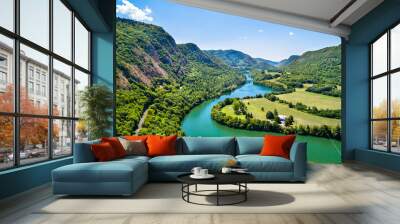 Gorge of the Ain river in France Wall mural