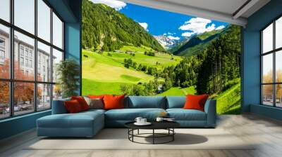 Landscape of the Austrian Alps in Tyrol at St. Jodok am Brenner Wall mural