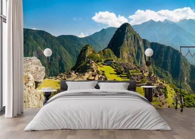 ruins of ancient incan city of machu picchu. unesco world heritage in peru Wall mural