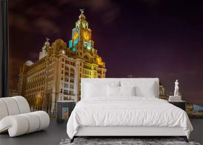 the royal liver, the cunard and the port of liverpool buildings Wall mural