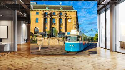 Tram on a street of Gothenburg - Sweden Wall mural