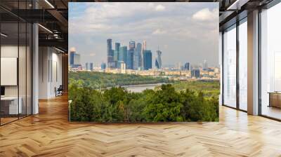 View of Moscow-City from Sparrow Hills park Wall mural