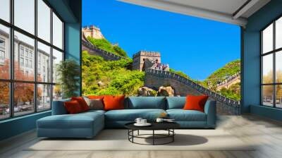 view of the great wall at badaling - china Wall mural