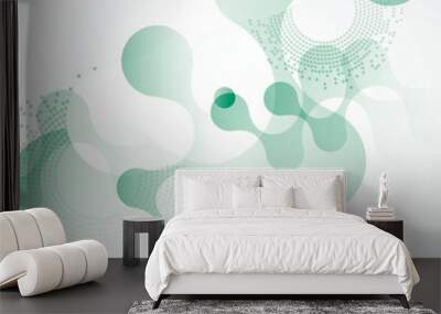 Beautiful structure DNA molecules. Line art pattern with connect dot line for concept design. Social media Vector background Wall mural