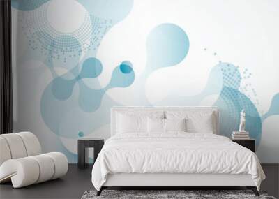 Beautiful structure DNA molecules. Line art pattern with connect dot line for concept design. Social media Vector background Wall mural