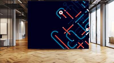 Business circuit drawing communication. Vector innovation connect circles. Style technical texture. Wallpaper web diagram Wall mural