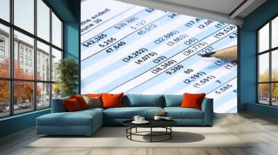 business composition. financial analysis - income statement, business plan Wall mural