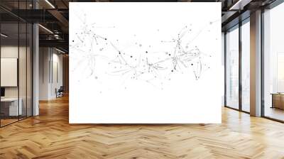 Connect abstract dots and lines. Vector network design. Technology design illustration. Graphic abstract pattern Wall mural