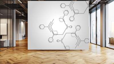 Connecting shapes on light background. Business network concept. Banner design. Geometric art. Medical technology science background Wall mural