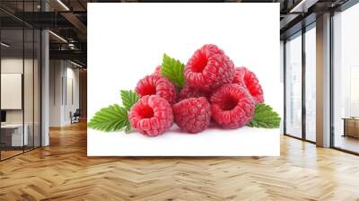 raspberry fruit with leaf Wall mural