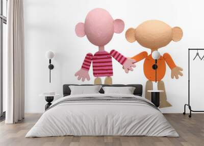 Two wooden marionettes Wall mural