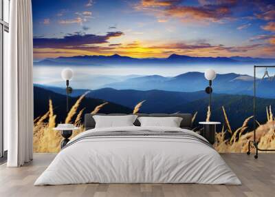 autumn in mountain Wall mural