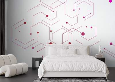 Vector banner design, white background with hexagon pattern Wall mural