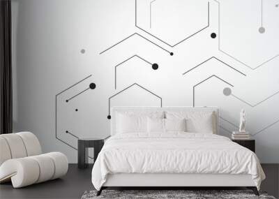 Vector banner design, white background with hexagon pattern Wall mural