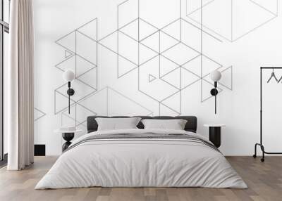 Vector banner design. White background with hexagon and triangles pattern Wall mural