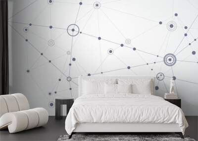 Vector connect lines and dots. Banner template for science and technology Wall mural