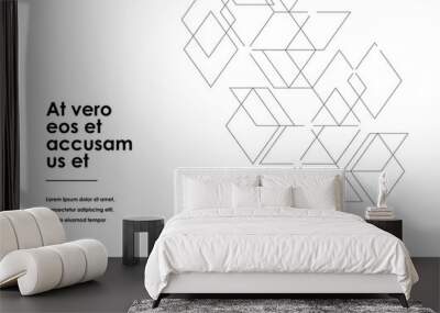 vector connection quadrangles with lines which right white background Wall mural