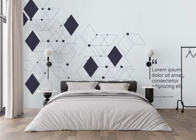 vector connection with dots lines gray squares white background Wall mural