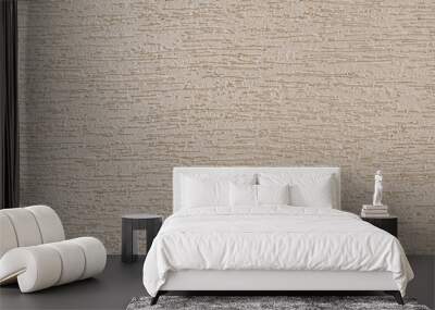 Plastered surface of a wall with light gray grooves. in Brazil known as grafiato. horizontal cut Wall mural