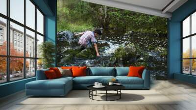 The boy by the stream Wall mural