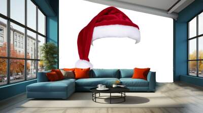 Santa Claus helper hat costume isolated on white background for Christmas and New Year holiday seasonal celebration design decoration Wall mural