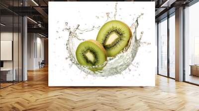 kiwi in water splash Wall mural