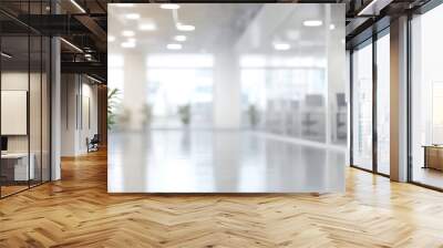 Abstract blurred interior modern office space with business people working Wall mural