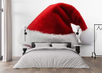 Santa hat on white ,new year Wall mural