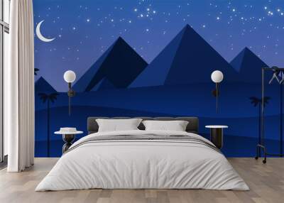 desert, night, desert night background, mountain night background Wall mural