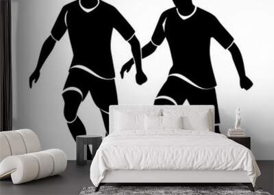 two football player silhouettes vector illustration Wall mural