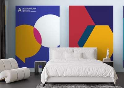 modern abstract covers set, minimal covers design. colorful geometric background, vector illustratio Wall mural