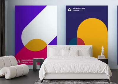 modern abstract covers set, minimal covers design. colorful geometric background, vector illustratio Wall mural