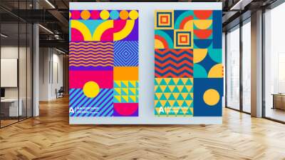 modern abstract covers set, minimal covers design. colorful geometric background, vector illustratio Wall mural