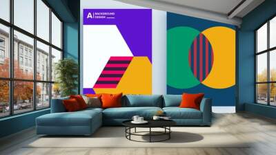 modern abstract covers set, minimal covers design. colorful geometric background, vector illustratio Wall mural