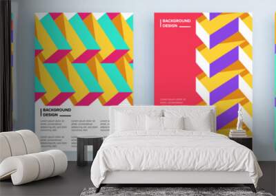 Modern abstract covers set, minimal covers design. Colorful geometric background, vector illustration. Wall mural