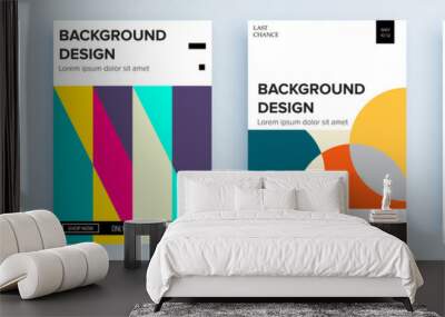 Modern abstract covers set, minimal covers design. Colorful geometric background, vector illustration. Wall mural