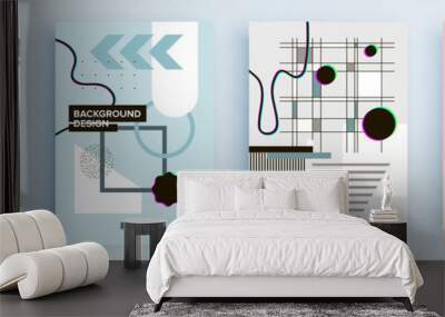 Modern abstract covers set, minimal covers design. Colorful geometric background, vector illustration. Wall mural