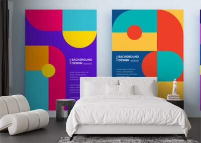 Modern abstract covers set, minimal covers design. Colorful geometric background, vector illustration. Wall mural