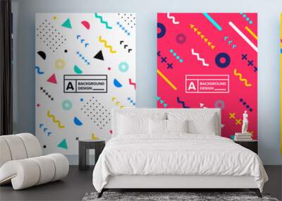 Modern abstract covers set, minimal covers design. Colorful geometric background, vector illustration. Wall mural