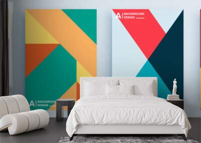 Modern abstract covers set, minimal covers design. Colorful geometric background, vector illustration. Wall mural