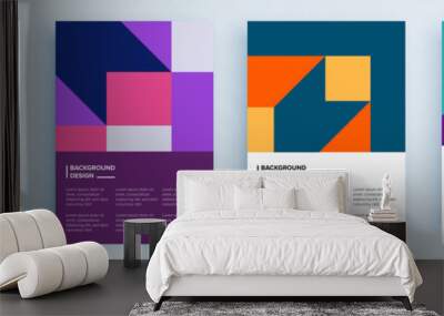 Modern abstract covers set, minimal covers design. Colorful geometric background, vector illustration. Wall mural