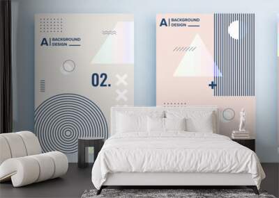 Modern abstract covers set, minimal covers design. Colorful geometric background, vector illustration. Wall mural