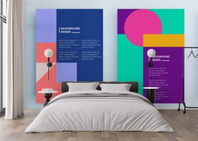 Modern abstract covers set, minimal covers design. Colorful geometric background, vector illustration. Wall mural