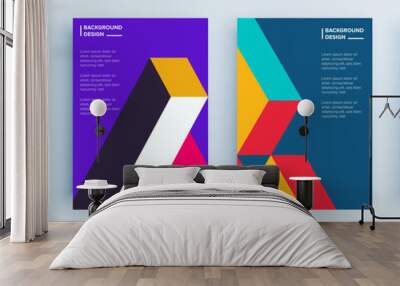 Modern abstract covers set, minimal covers design. Colorful geometric background, vector illustration. Wall mural