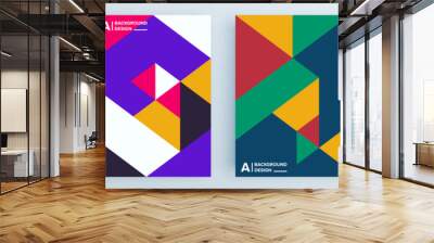 Modern abstract covers set, minimal covers design. Colorful geometric background, vector illustration. Wall mural