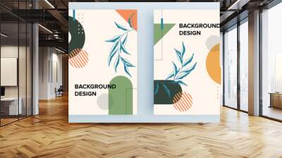 Modern abstract covers set, minimal covers design. Colorful geometric background, vector illustration. Wall mural