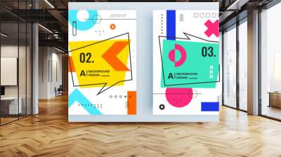 Modern abstract covers set, minimal covers design. Colorful geometric background, vector illustration. Wall mural